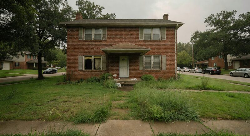 Vacant brick two-story in Atlanta GA
