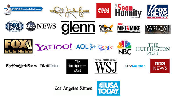 News outlets that feature Real Estate Sales LLC technology (CNN, FOX, Yahoo, BBC, LA Times, ABC News)